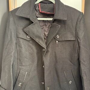 Men's Black Wool Blend Coat